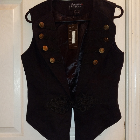 Burleska Miriella Ladies Waist Coat Black Twill 26” - Picture 5 of 8